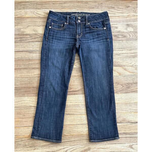 American Eagle Size 4 regular Artist crop stretch Double Button Fly Jean